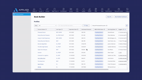 View your whole book, then filter by segment