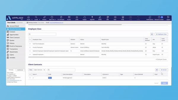 Manage client contracts in the Benefits Workspace