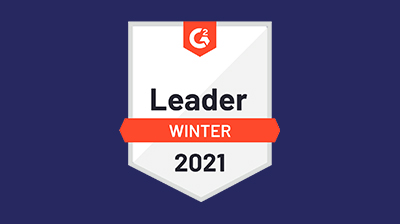 A white and red banner with the words "Leader Winter 2021" on it 