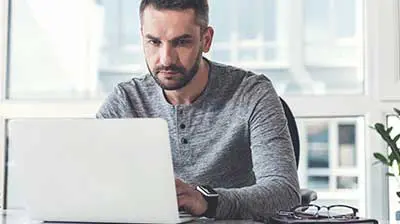A man working on a laptop