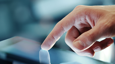 A selection being made on a tablet